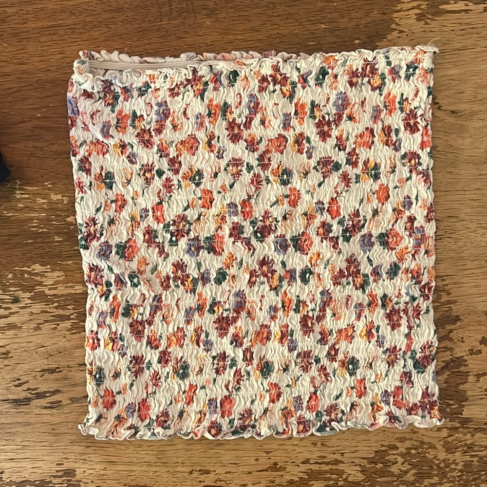 stretchy floral tube top size s